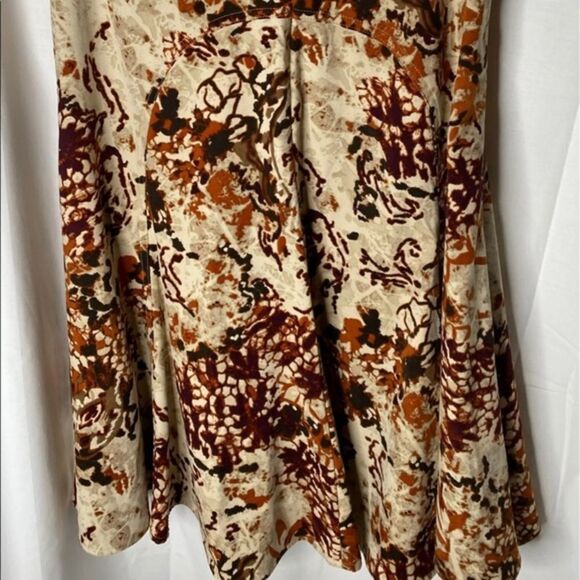 Christopher & Banks Brown Floral A Line Skirt - Picture 4 of 5
